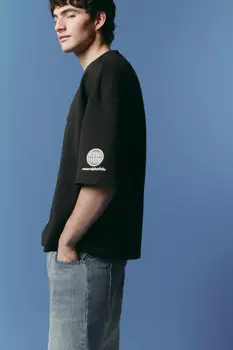 Футболка-джерси oversize с надписью