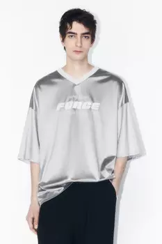 Футболка-джерси oversize с надписью