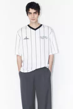 Футболка-джерси oversize с принтом