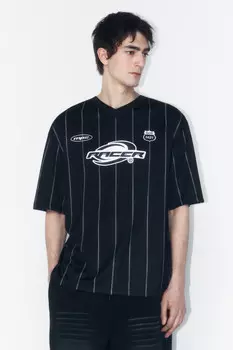 Футболка-джерси oversize с принтом