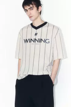 Футболка-джерси oversize с принтом