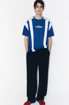 Футболка-джерси с принтом и надписью