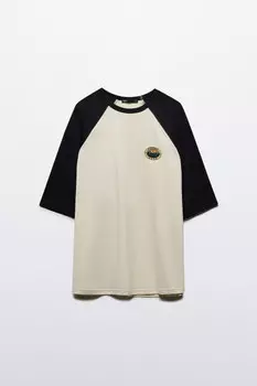 Футболка хлопковая с контрастными рукавами