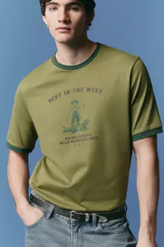 Футболка хлопковая с ковбойским принтом