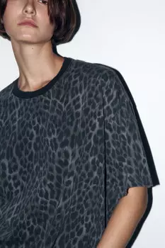 Футболка хлопковая с леопардовым принтом