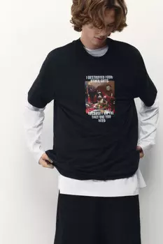 Футболка хлопковая с новогодним принтом