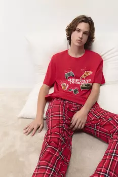 Футболка хлопковая с новогодним принтом