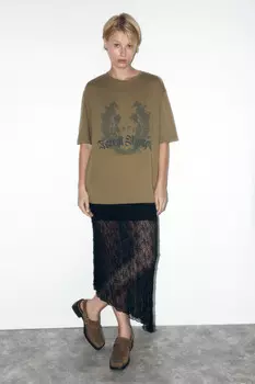 Футболка хлопковая с принтом-абстракцией