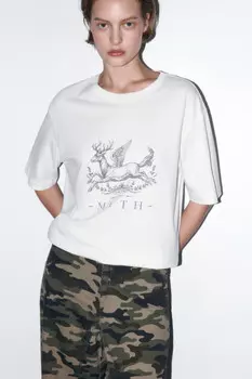 Футболка хлопковая с принтом-абстракцией