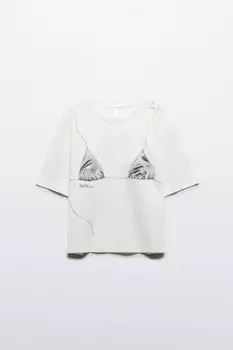 Футболка хлопковая с принтом-бикини