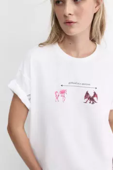 Футболка хлопковая с принтом и надписями