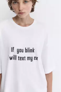 Футболка хлопковая с принтом-надписью