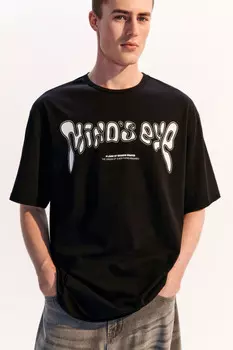 Футболка хлопковая с принтом-надписью