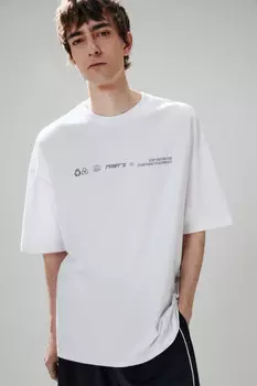 Футболка хлопковая с принтом-надписью