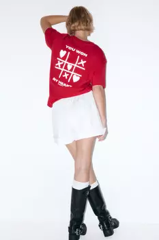 Футболка хлопковая с рисунком и надписью