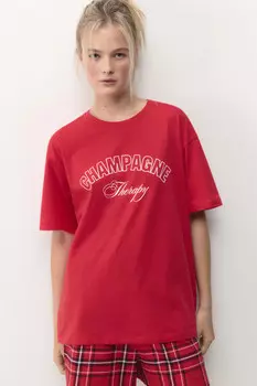 Футболка хлопковая с рождественским принтом