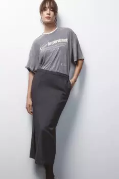 Футболка хлопковая с вареным эффектом и принтом