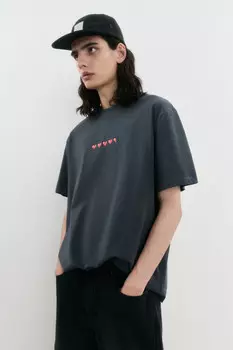 Футболка хлопковая свободная с принтом