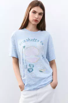 Футболка из тонкого трикотажа с принтом