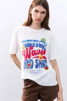 Футболка из тонкого трикотажа с принтом