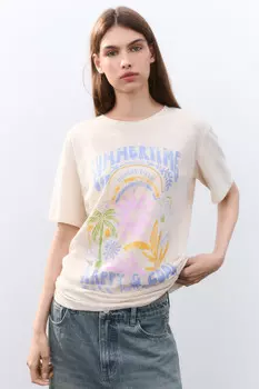 Футболка из тонкого трикотажа с принтом