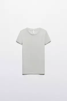 Футболка облегающая блестящая с люрексом