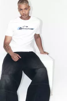 Футболка облегающая хлопковая с принтом