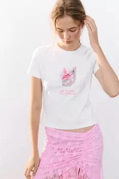 Футболка облегающая с принтом