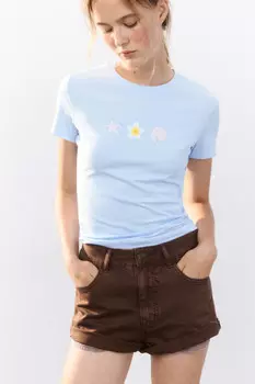 Футболка облегающая с принтом