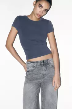 Футболка облегающая с вареным эффектом