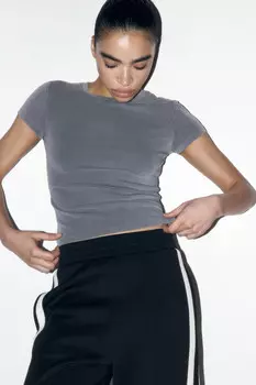 Футболка облегающая с вареным эффектом