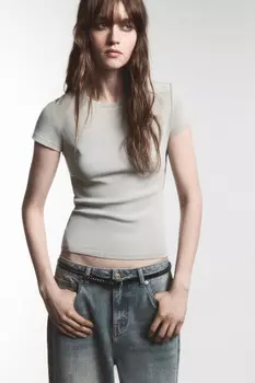 Футболка облегающая с вареным эффектом