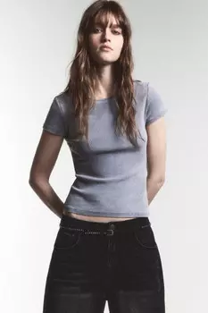 Футболка облегающая с вареным эффектом