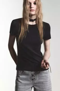 Футболка облегающая с вареным эффектом