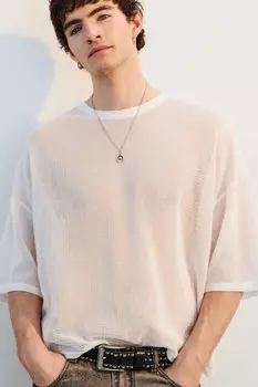 Футболка oversize хлопковая из сетки