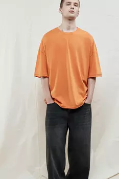 Футболка oversize хлопковая однотонная