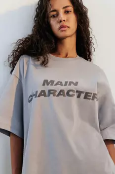 Футболка oversize хлопковая с надписью