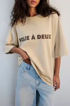 Футболка oversize хлопковая с надписью