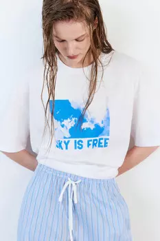 Футболка oversize хлопковая с принтом
