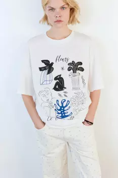 Футболка oversize хлопковая с принтом