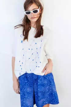 Футболка oversize хлопковая с принтом