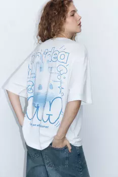 Футболка oversize хлопковая с принтом