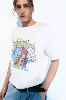 Футболка oversize хлопковая с принтом