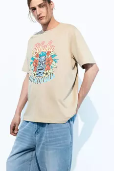 Футболка oversize хлопковая с принтом