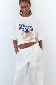 Футболка oversize хлопковая с принтом