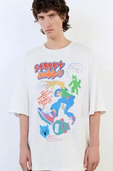 Футболка oversize хлопковая с принтом