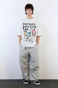 Футболка oversize хлопковая с принтом