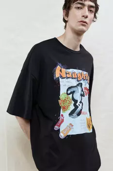 Футболка oversize хлопковая с принтом
