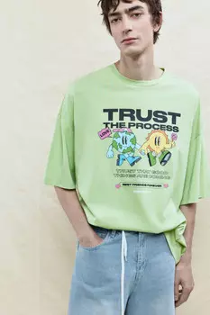 Футболка oversize хлопковая с принтом