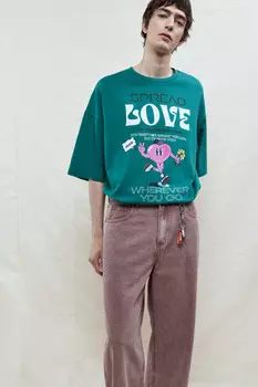 Футболка oversize хлопковая с принтом